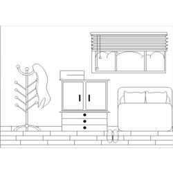 Coloring page: Bedroom (Buildings and Architecture) #66609 - Printable coloring pages