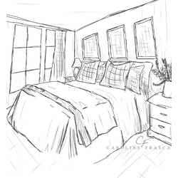 Coloring page: Bedroom (Buildings and Architecture) #66615 - Printable coloring pages