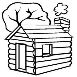 Coloring pages: Cabin - Free Printable Coloring Pages