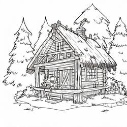 Cabin (Buildings and Architecture) coloring page #185536 to print and color