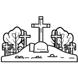 Coloring pages: Cemetery - Free Printable Coloring Pages