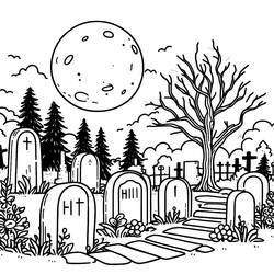 Cemetery (Buildings and Architecture) coloring page #204234 to print and color