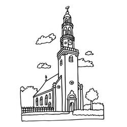 Coloring page: Church (Buildings and Architecture) #64152 - Printable coloring pages