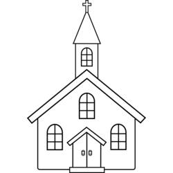 Coloring page: Church (Buildings and Architecture) #64159 - Printable coloring pages