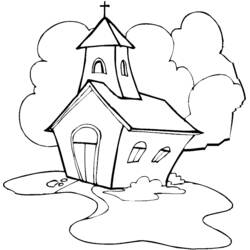 Coloring page: Church (Buildings and Architecture) #64177 - Free Printable Coloring Pages
