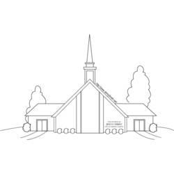 Coloring page: Church (Buildings and Architecture) #64186 - Printable coloring pages