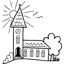 Coloring page: Church (Buildings and Architecture) #64210 - Free Printable Coloring Pages