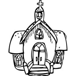 Coloring page: Church (Buildings and Architecture) #64273 - Free Printable Coloring Pages