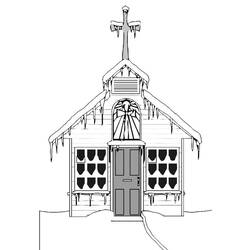 Coloring page: Church (Buildings and Architecture) #64285 - Free Printable Coloring Pages