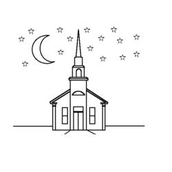 Coloring page: Church (Buildings and Architecture) #64329 - Free Printable Coloring Pages