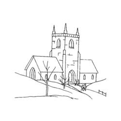 Coloring page: Church (Buildings and Architecture) #64365 - Free Printable Coloring Pages