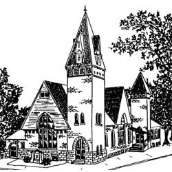Coloring page: Church (Buildings and Architecture) #64416 - Free Printable Coloring Pages