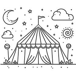 Circus Tent - Free printable coloring pages
