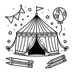 Coloring pages: Circus Tent - Free Printable Coloring Pages