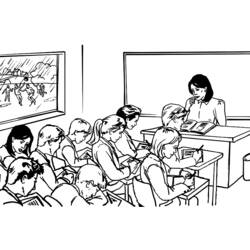Coloring page: Classroom (Buildings and Architecture) #67950 - Printable coloring pages