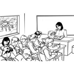 Coloring page: Classroom (Buildings and Architecture) #68053 - Printable coloring pages