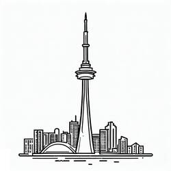 Coloring pages: CN Tower - Free Printable Coloring Pages
