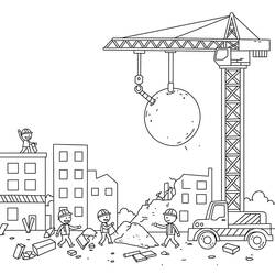 Coloring pages: Construction site - Free Printable Coloring Pages