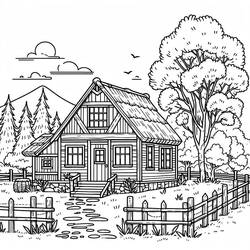 Cottage (Buildings and Architecture) coloring page #212645 to print and color