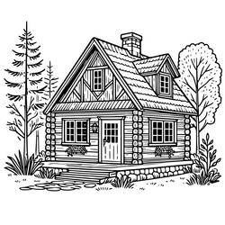 Cottage (Buildings and Architecture) coloring page #212646 to print and color