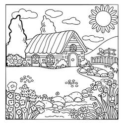 Cottage (Buildings and Architecture) coloring page #212656 to print and color