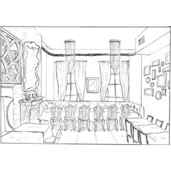 Coloring page: Dinning room (Buildings and Architecture) #66289 - Printable coloring pages