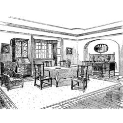 Coloring page: Dinning room (Buildings and Architecture) #66351 - Printable coloring pages