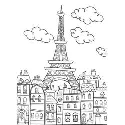 Eiffel Tower (Buildings and Architecture) coloring page #178834 to print and color