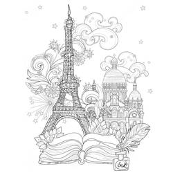 Eiffel Tower (Buildings and Architecture) coloring page #178838 to print and color