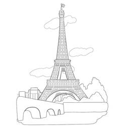 Eiffel Tower (Buildings and Architecture) coloring page #178840 to print and color