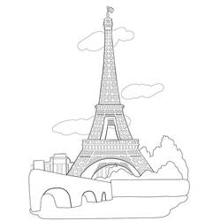 Eiffel Tower (Buildings and Architecture) coloring page #178857 to print and color