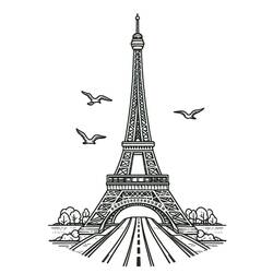 Coloring pages: Eiffel Tower - Free Printable Coloring Pages