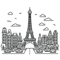 Eiffel Tower (Buildings and Architecture) coloring page #219106 to print and color