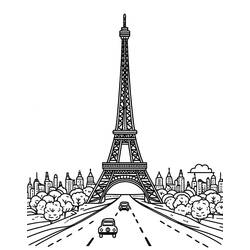 Eiffel Tower (Buildings and Architecture) coloring page #219107 to print and color