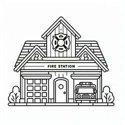Coloring page: Fire Station (Buildings and Architecture) #215157 - Free Printable Coloring Pages