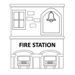 Coloring page: Fire Station (Buildings and Architecture) #215158 - Free Printable Coloring Pages