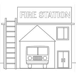 Coloring page: Fire Station (Buildings and Architecture) #215163 - Free Printable Coloring Pages