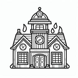Coloring page: Fire Station (Buildings and Architecture) #215172 - Free Printable Coloring Pages
