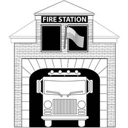 Coloring page: Fire Station (Buildings and Architecture) #68595 - Printable coloring pages