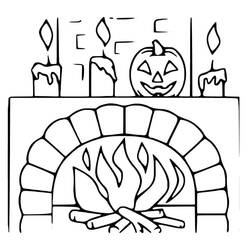 Coloring pages: Fireplace - Free Printable Coloring Pages