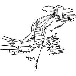 Great Wall of China (Buildings and Architecture) coloring page #190405 to print and color