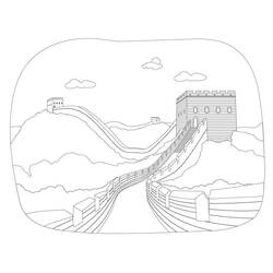 Great Wall of China (Buildings and Architecture) coloring page #190410 to print and color