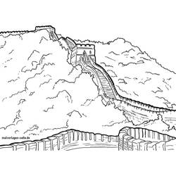 Great Wall of China (Buildings and Architecture) coloring page #190414 to print and color