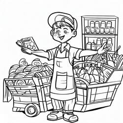 Grocery Store (Buildings and Architecture) coloring page #192105 to print and color