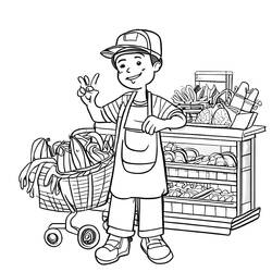 Grocery Store (Buildings and Architecture) coloring page #192106 to print and color