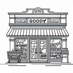 Grocery Store (Buildings and Architecture) coloring page #192108 to print and color