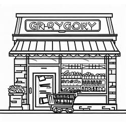 Grocery Store (Buildings and Architecture) coloring page #192112 to print and color