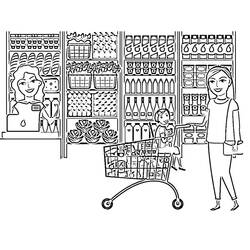Grocery Store (Buildings and Architecture) coloring page #192114 to print and color