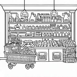 Coloring pages: Grocery Store - Free Printable Coloring Pages