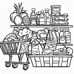 Grocery Store (Buildings and Architecture) coloring page #192124 to print and color